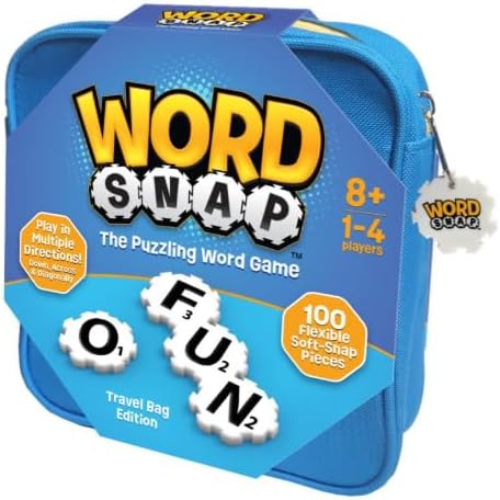 Word Strategy Game with Travel Bag, Word Puzzle for Adults, Family, and Kids, Fun Game for Ages 8+, 1-4 Players