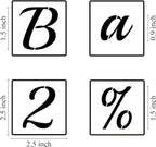 1.5 Inch Alphabet Letter Stencils for Painting - 70 Pack Letter and Number Stencil Templates with Signs for Painting on Wood, Reusable Cursive Letters Stencils for Chalkboard Wood Signs & Wall Art