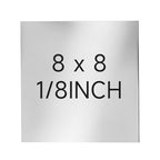 304 Stainless Steel Sheet - 8" X 8" X 1/8" Thin Stainless Steel Plate 1/8 Inch Thickness with Protective Film Metal Sheets Shim Stock Sheets for Kitchen DIY Crafting etc. (203 x 203 x 3 mm)