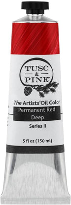 Tusc & Pine Artist Oil Paint - Permanent Red Deep, 150 ml, Non-Yellowing, Rich & Creamy Consistency, Maximum Pigment Load, Small Batch Milled Oil Paints Made in the USA for Professional Artists
