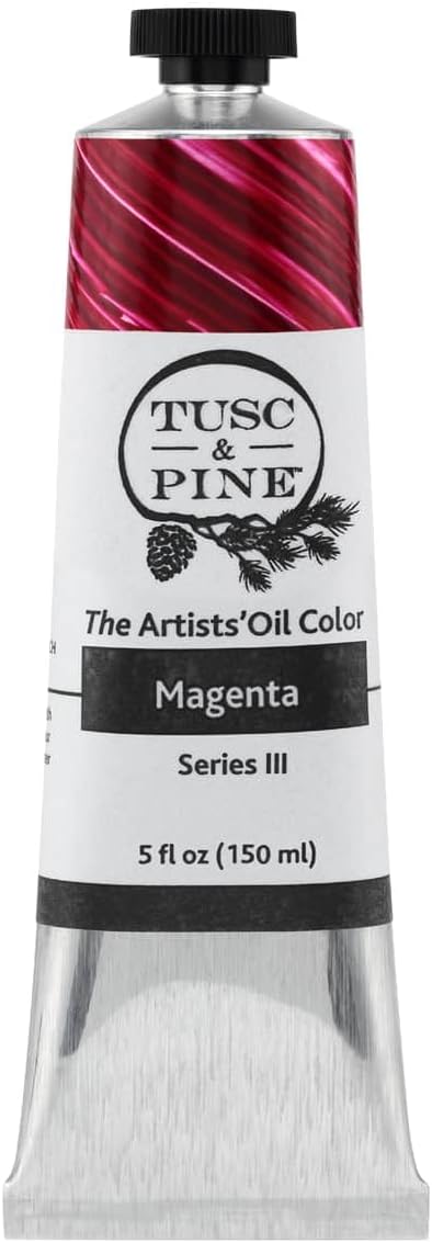 Tusc & Pine Artist Oil Paint - Magenta, 150 ml, Non-Yellowing, Rich & Creamy Consistency, Maximum Pigment Load, Small Batch Milled Oil Paints Made in the USA for Professional Artists