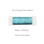 HAHIYO 26Gauge Blue Metal Floral Wire - 1 Roll, 38 Yards (115 Feet) - Flexible Paddle Wire for Craft, Christmas Wreath, Flower Arrangement, Bouquet Wrapping, Wedding, DIY