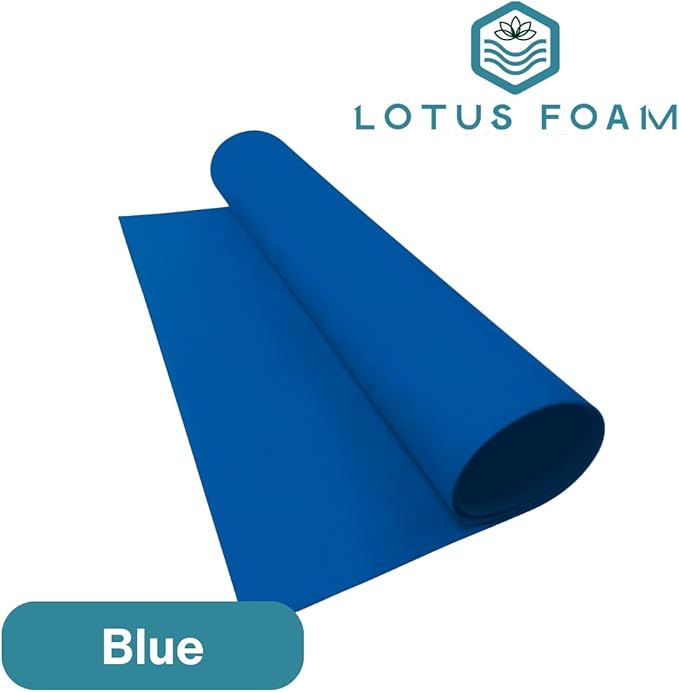LotusFoam Large 3mm EVA Foam Sheet - 44"x 85" High Density Foam 130 kg/m3 for Cosplay, Costumes, Crafts, Flooring, Outdoor Use - 35 Colors (Blue) - Blue