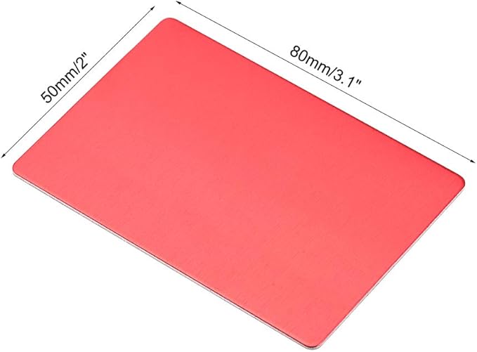 uxcell Blank Metal Card 80x50x1mm Anodized Aluminum Plate for DIY Laser Printing Engraving Red 5 Pcs