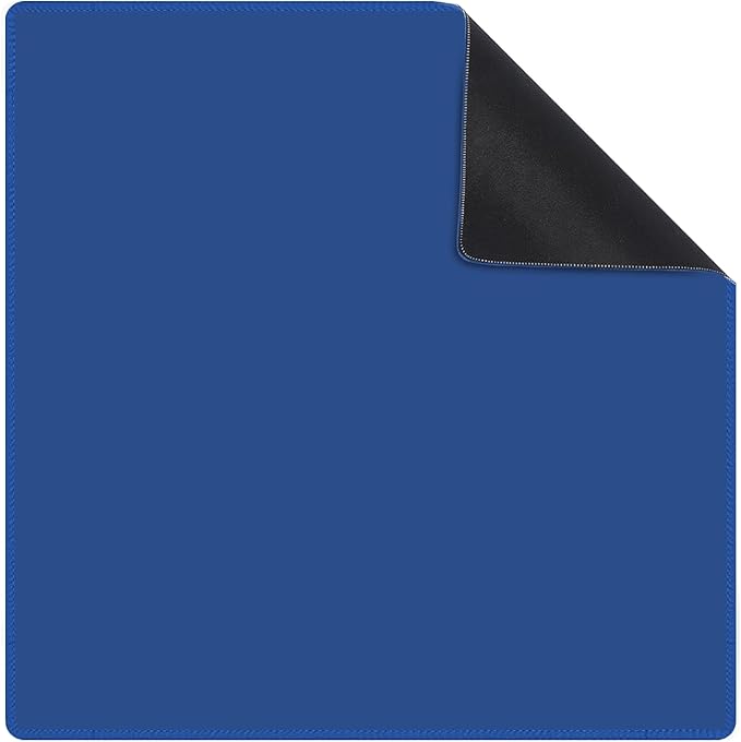 Mahjong Mat for Table 31.5"x31.5", MahJongg Mat Cloth Cover with Game Rules, Mahjong Tablecloth for Poker, Board Games Table Mat, Card Games, Tile Games, Dominoes (Pure Blue)