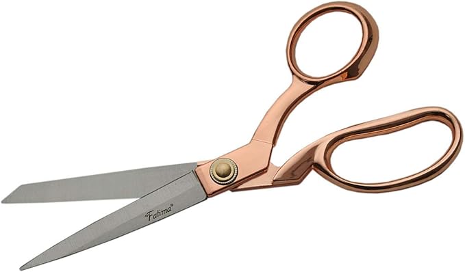 Szco Supplies 8.5” Fatima Heavy-Duty Professional Fabric Tailor Scissors For Home Crafts And Office With Rose Gold Finished Handle