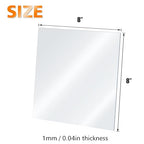 Egofine Plexiglass Sheets Acrylic Sheets 4 Pack of 8x8’’ 0.04 Thick Clear Plastic Cast Transparent Plexi Glass for Crafting Projects, Replacement Picture Frame Glass, DIY Display, Easy to Cut