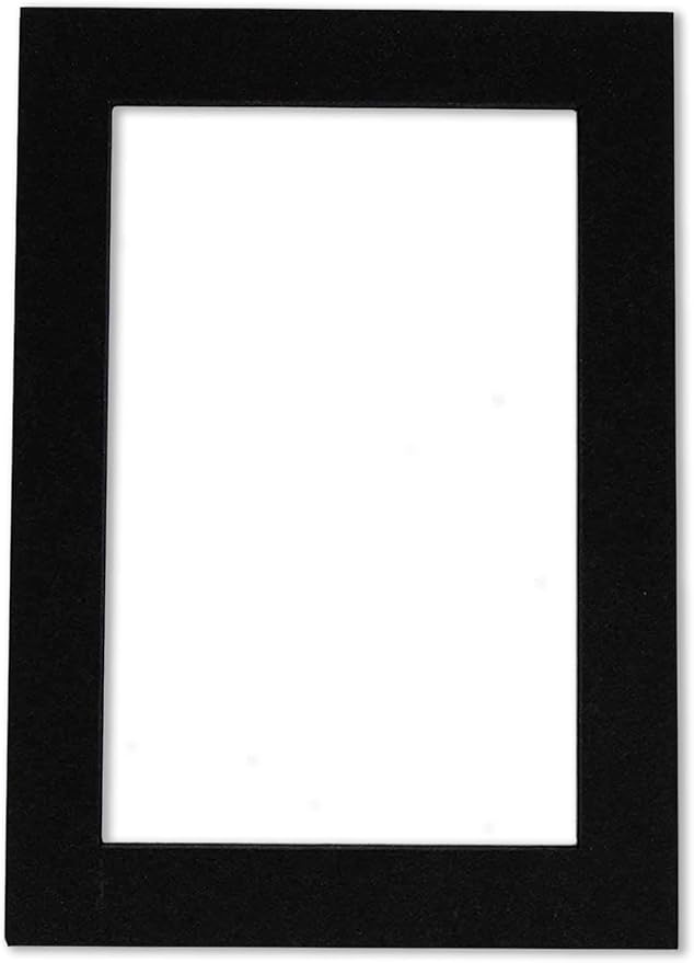 8x10 Mat Bevel Cut for 5.5x8.5 Photos - Acid Free Black with Black Core Precut Matboard - For Pictures, Photos, Framing - 4-ply Thickness