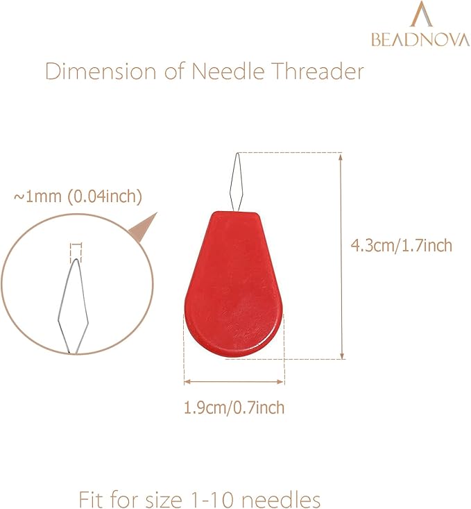 BEADNOVA Needle Threaders 20pcs Plastic Sewing Needle Threader for Sewing Small Eye Embroidery Craft Knitting Quilting (20pcs, Mix Colors)