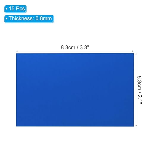 PATIKIL 2.1x3.3 Inch Anodized Aluminum Sheet Metal, 15Pcs Laser Plates Engraving Blanks 0.5MM Thin Rectangle for Crafting DIY House Laser Engraving, Blue