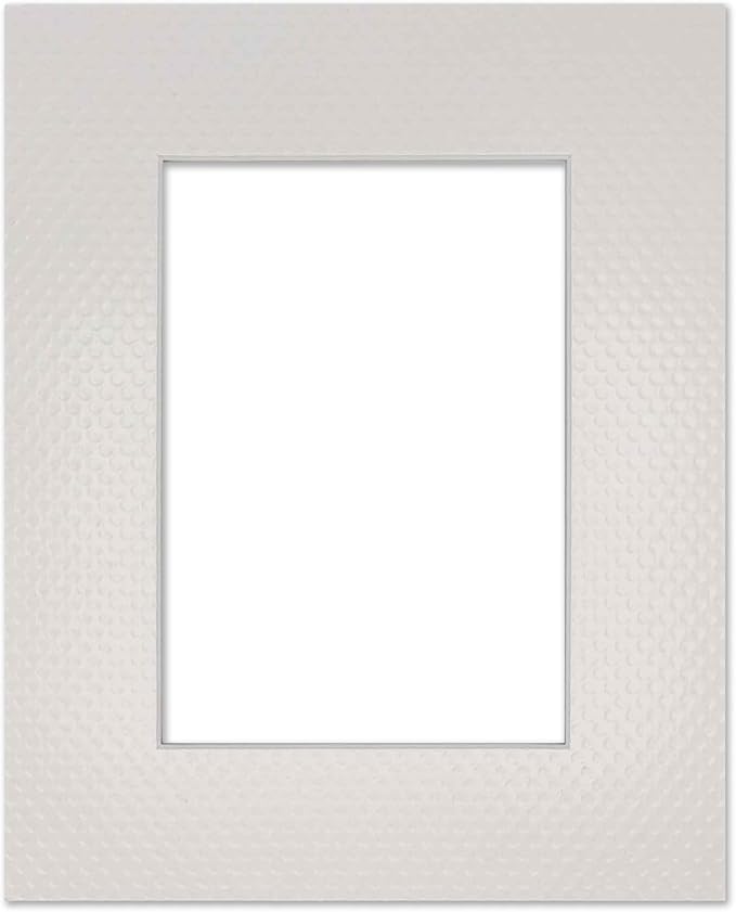 8.5x11 Mat Bevel Cut for 7x9 Photos - Acid Free Golf Ball Texture Precut Matboard With Backing Board and Crystal Clear, Self Seal Photo Mat Bag - For Pictures, Photos, Framing - 4-ply Thickness