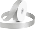 KMER LIFE 1 inch Wide x 50 Yards Polyester Satin Ribbon - Silvery Single Faced, Perfect for Wedding Decor, Wreath, Crafts, Gift Wrapping & Other Projects