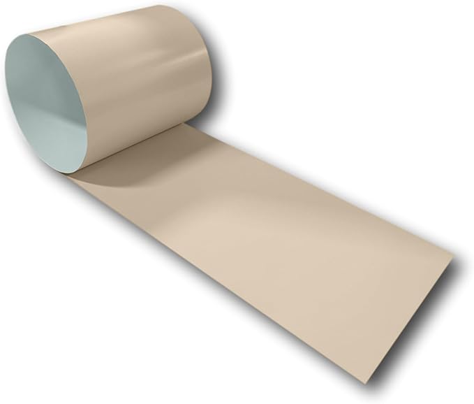 Eagle 1:24 Gauge KYNAR 500 Sheet Metal Flashing Rolls-10 FT Long-Heavy Duty Pre-Finished Rolls-Commercial Grade-Roofing Flashing, Fascia Cover, Coping Cap-Multiple Sizes (6" x 10 FT, Sierra Tan)