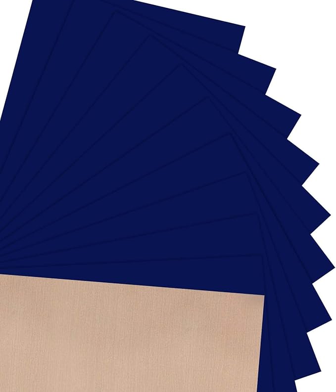 JANDJPACKAGING Blue HTV Vinyl for T-Shirts 12"x10" Heat Transfer Vinyl 10 Pack Iron on Vinyl (Navy Blue)