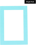 11x14 Mat for 8.5x11 Photo - Precut Aquamarine Blue Picture Matboard for Frames 11 x 14 Inches - Bevel Cut Matte to Display Art 8.5 x 11 Inches - Acid Free ONE MAT with Backing Board & Clear Bag