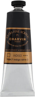Charvin Extra Fine Professional Acrylic Paint - Indigo, 60ml Tube, Triple-Milled, Lightfast Pigments, Open Stock Artist Acrylic Paints in Nature-Inspired Hues