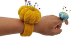 Wrist Pin Cushion Pincushions Needlework DIY Handcraft Needles Holder for Sewing and Quilting Pop Snap Ring with 1 Elastic Strap Finger Ring Pincushions Pumpkin Shaped