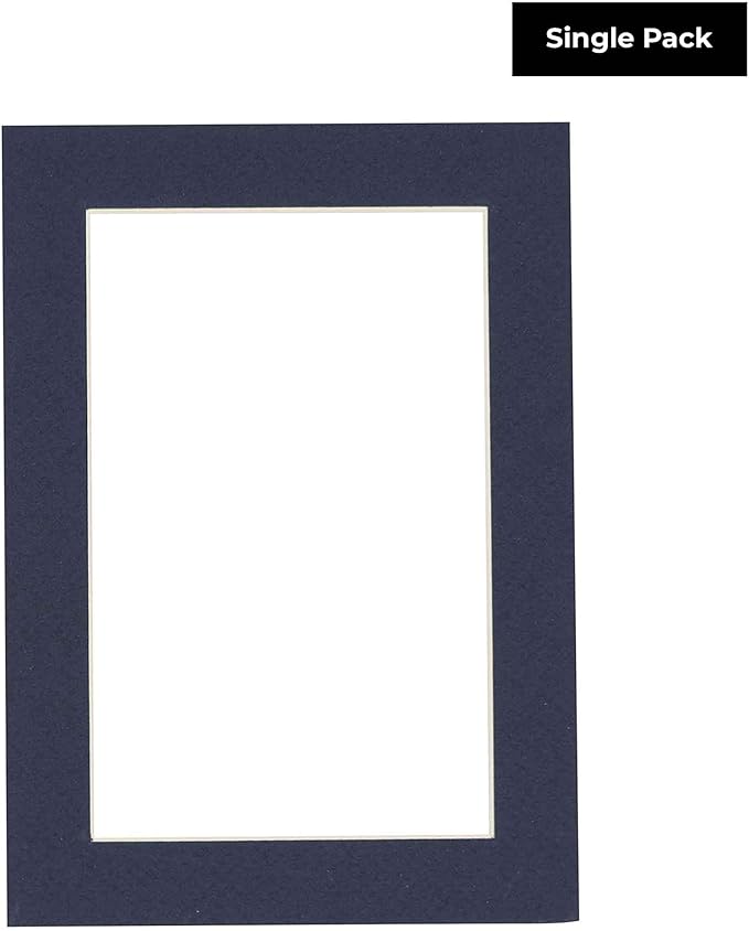 5.5x8.5 Mat for 8.5x11 Frame - Precut Mat Board Acid-Free Show Kit with Backing Board, and Clear Bags Navy 5.5x8.5 Photo Matte Made to Fit a 8.5x11 Picture Frame Matboard for Framing, Pack of 1 Mat