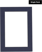 8x10 Mat Bevel Cut for 5.5x8.5 Photos - Acid Free Navy Precut Matboard With Backing Board and Crystal Clear, Self Seal Photo Mat Bag - For Pictures, Photos, Framing - 4-ply Thickness