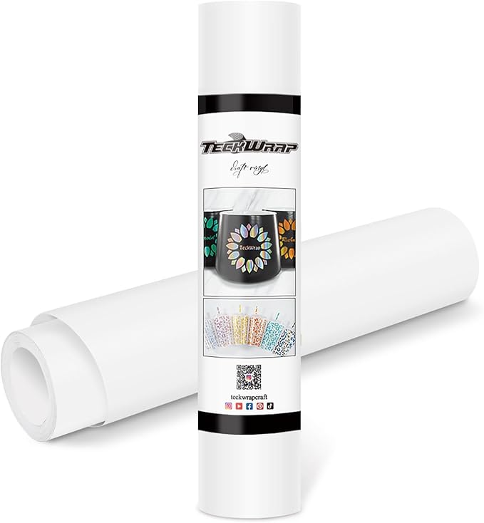 TECKWRAP Permanent Adhesive Vinyl 12" x 10ft, Matte White