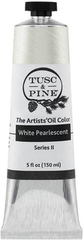 Tusc & Pine Artist Oil Paint - White Pearlescent, 150 ml, Non-Yellowing, Rich & Creamy Consistency, Maximum Pigment Load, Small Batch Milled Oil Paints Made in the USA for Professional Artists