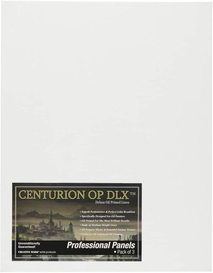 Centurion Deluxe Professional Oil Primed Linen Canvas Panels - 20x24-3 Pack of Linen Canvases for Painting, Artwork and More