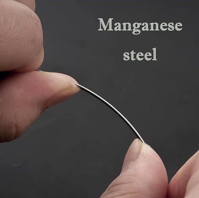 MJMP 4" Professional Upholstery Large Eye Long Needle Easy to Thread,Used for Furniture Weaving Leather Hand Sewing. (4")