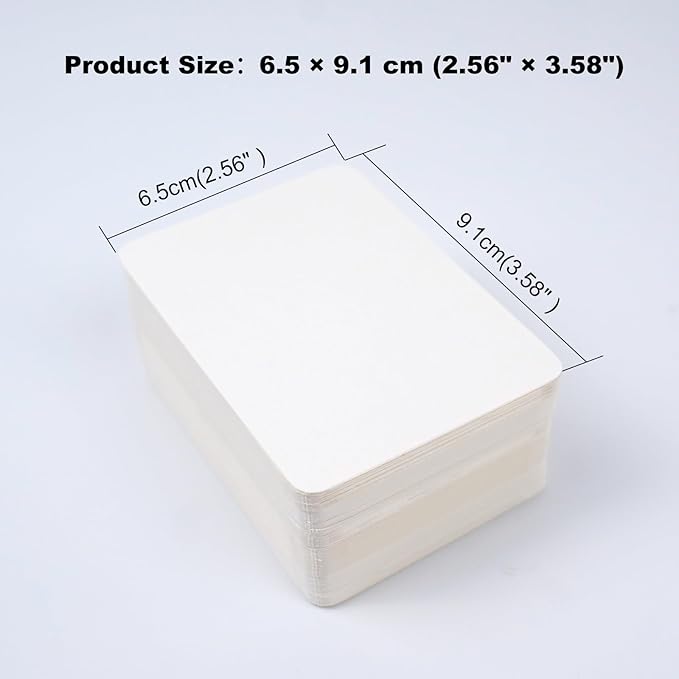 Moriquill 100 Sheets Watercolor Paper ATC Cards – 300gsm Cold Press, 2.5"x3.5", Acid-Free, Rounded Corners, Textured Surface for Painting, Scrapbooking, Journaling & Artist Trading