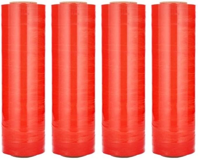 PSBM Orange Stretch Wrap, 15 Inch x 1476 Feet, 8 Pack, Tinted Pre-Stretched Shrink Wrap Film for Moving, Packaging, Pallet Wrapping