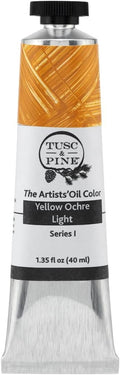 Tusc & Pine Artist Oil Paint - Yellow Ochre Light, 40 ml, Non-Yellowing, Rich & Creamy Consistency, Maximum Pigment Load, Small Batch Milled Oil Paints Made in the USA for Professional Artists