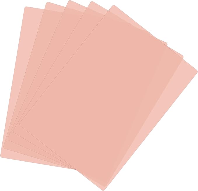 PATIKIL A4 Size Guided Reading Sheet, 5pcs Correction Lighting Gel Filter Colored Overlay Transparent Color Film for Classroom Photo Studio, Light Orange