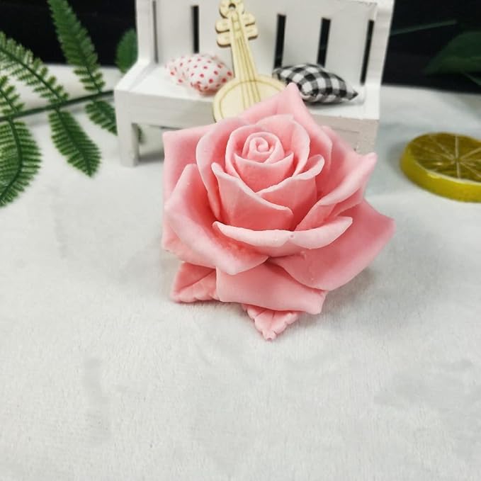GreatMold 3D Blossom Rose Soap Mold Candle Mould Epoxy Resin Flower Crafts Silicone Molds Beautiful Rose Flower Wax Melt Cake Decoration Art Crafts Moulds