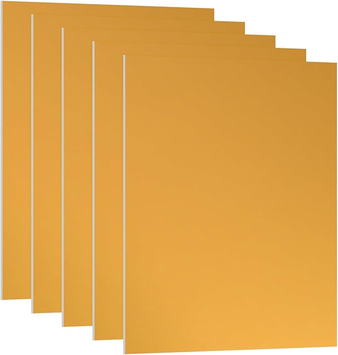 PATIKIL 7x5x1/32inch Anodized Aluminum Sheet, 5Pcs Metal Rectangle Aluminum Plate 0.8mm Thick Engraving Blanks for Laser Engraving DIY Decorative Crafting Home Decoration, Yellow