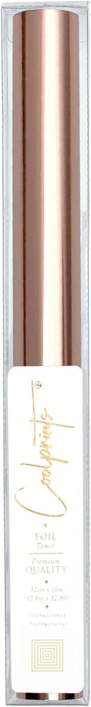 Foil for Laminator and Laser Printer, Foil for Toner, Basic Colors, Roll of 12.6 Inches x 32.8 Feet (Rose Gold)