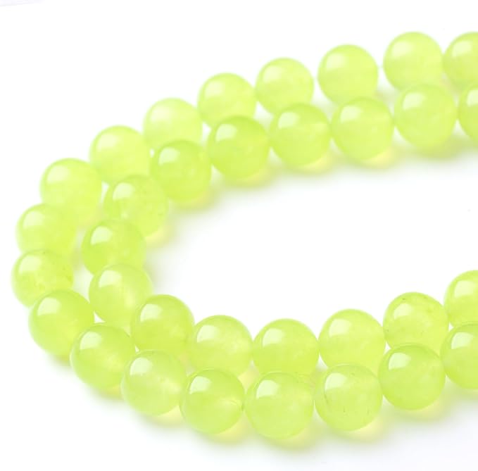 32PCS 12MM Natural Apple Green Chalcedony Stone Beads Round Loose Stone Beads for Jewelry Making DIY Energy Stone Healing Power Bracelet 15"