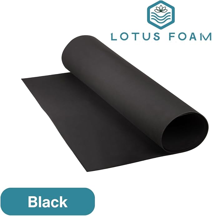 LotusFoam Large 3mm EVA Foam Sheet - 44"x 85" High Density Foam 130 kg/m3 for Cosplay, Costumes, Crafts, Flooring, Outdoor Use - 35 Colors (Black) - Black