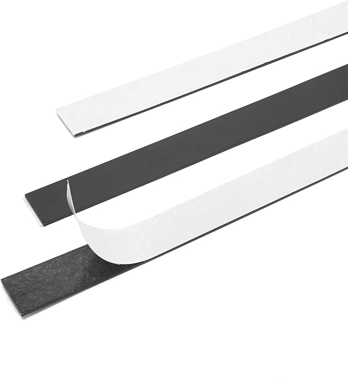 Rammos Magnetic Strips with Adhesive Backing 6 Pack(Each 12 inches x 1 inch) Extra Strong and Heavy Duty Adhesive Magnetic Strips for Tools, Knifes, and Crafts
