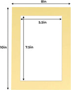 6x8 Mat for 8x10 Frame - Precut Mat Board Acid-Free Soft Yellow 6x8 Photo Matte Made to Fit a 8x10 Picture Frame, Premium Matboard for Family Photos, Show Kits, Art, Picture Framing, Pack of 1 Mat