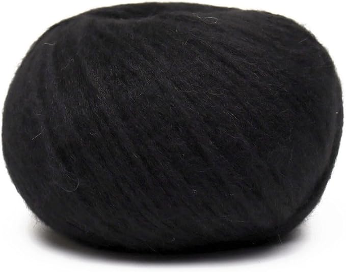 Pullu - Baby Alpaca Merino Wool Yarn Set of 3 Skeins (150 Grams) Worsted Weight - Sourced Directly from Peru - Heavenly Soft and Perfect for Knitting and Crocheting (Black)