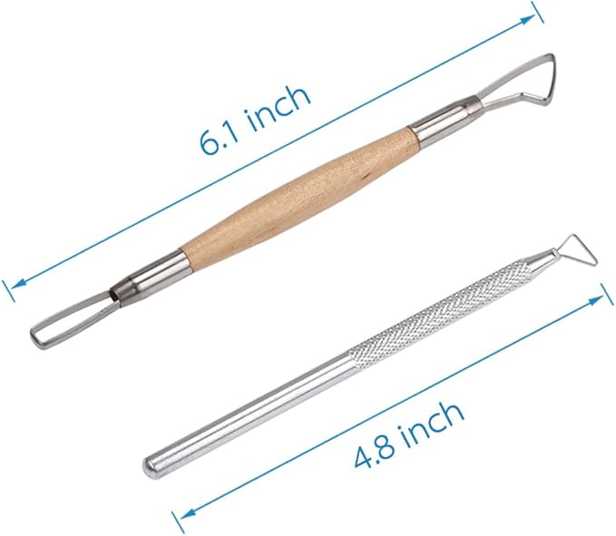 Meuxan Ceramic Pottery & Clay Ribbon Sculpting Tool Kit (Set of 12)