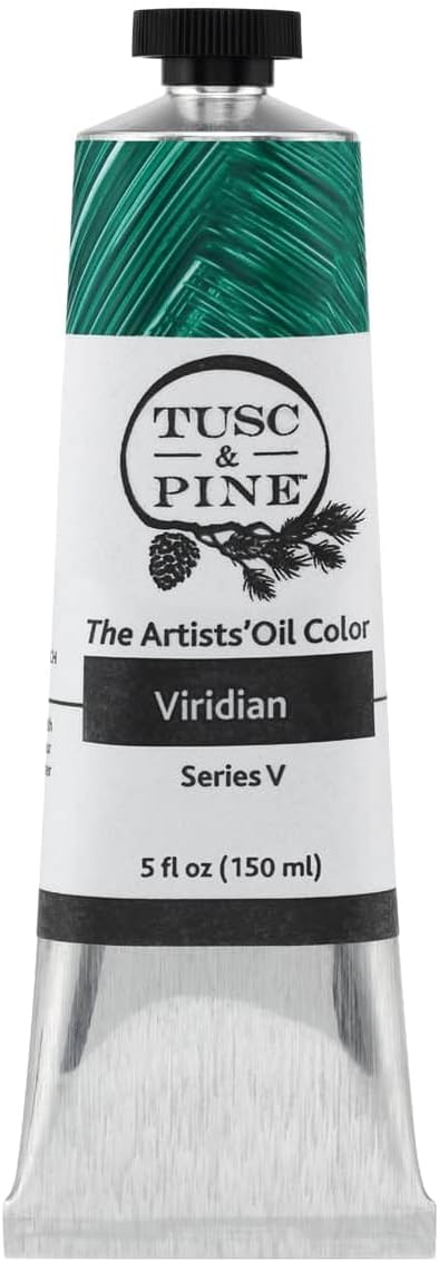 Tusc & Pine Artist Oil Paint - Viridian, 150 ml, Non-Yellowing, Rich & Creamy Consistency, Maximum Pigment Load, Small Batch Milled Oil Paints Made in the USA for Professional Artists