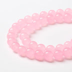 45pcs Natural Light Pink Chalcedony Stone Beads for Jewelry Making - Energy Healing Power Stone Beads - DIY Bracelet Necklace Accessories - 15" (8mm, Light Pink Chalcedony)
