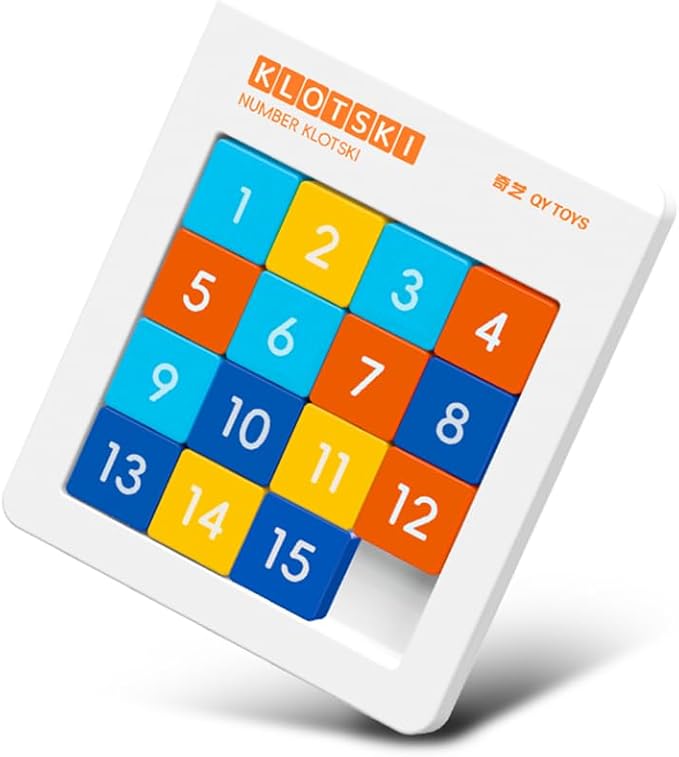 LiangCuber QY Toys Macaron Color 4x4 Klotski Puzzle Magnetic Sliding Number Puzzle,15-Digit Version ABS Brain Teasers Toy Tangram Jigsaw Intelligence (2024 Edition)
