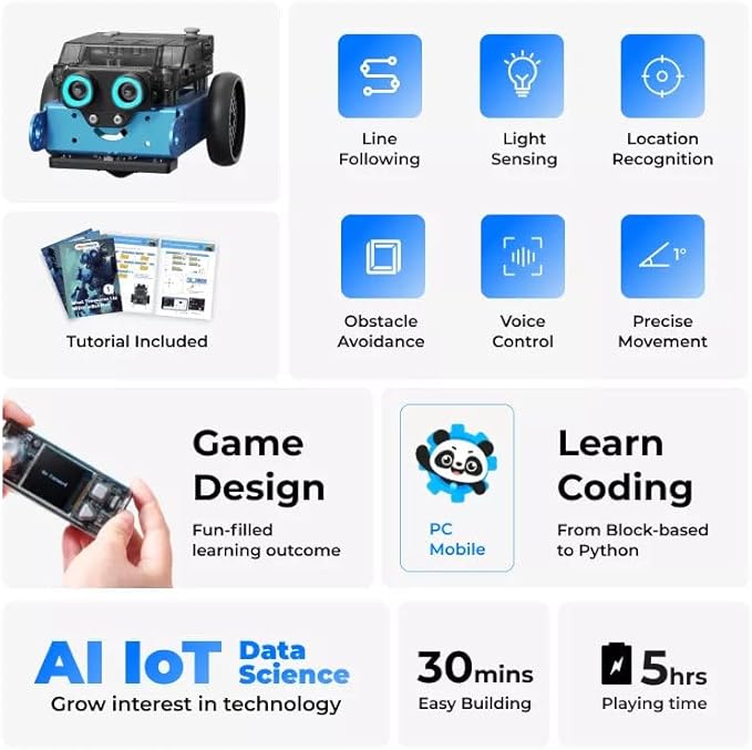 Makeblock mBot2 Coding Robot for Kids, AI Learning Support Scratch & Python Programming, Robotics Kit for Kids Ages 8-12 and up, Building STEM Robot Toys Gifts for Boys Girls