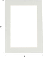 8x10 Mat Bevel Cut for 5.5x8.5 Photos - Acid Free Grey Precut Matboard With Backing Board and Crystal Clear, Self Seal Photo Mat Bag - For Pictures, Photos, Framing - 4-ply Thickness