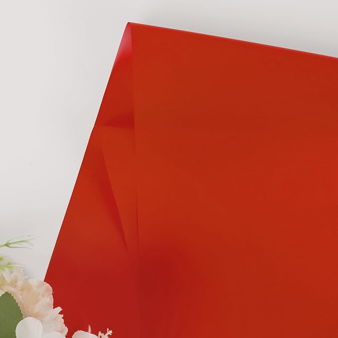FUHITIM 20 Sheets Flower Wrapping Paper -Waterproof Floral Bouquet Wrapping Paper Used for DIY Crafts, Gift Packaging, Florist Supplies Packaging Paper for Wedding Birthday Gift (Misty Red)