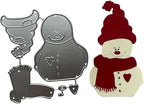 Mvchifay Cutting Dies for Card Making Metal Die-Cuts Scrapbooking Tool Hollow Frame DIY Craft Punch Template Embossing for Paper Album Decor (6 Pcs Snowman-9.4x6.2cm)