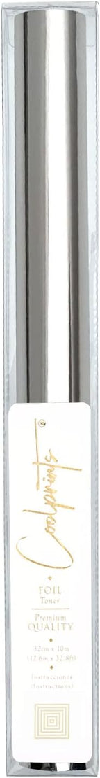 Coolprints Foil for Laminator and Laser Printer, Foil for Toner, Basic Colors, Roll of 12.6 Inches x 32.8 Feet (Silver)