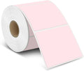 iEager Pink Square Thermal Label Stickers, 3" x 3" Self-Adhesive Square Direct Thermal Labels with Perforation Line, 500 Sheets/Roll
