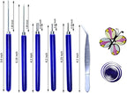 8 Pieces,Quilling Kits,Paper Quilling Tools,Quilling Knitting Board,Quilling Needles,Quilling Curling Coach,Paper Craft DIY Tools,Assorted Sizes Rolling Curling Quilling Needle Pen,XIWUMOER (Blue)